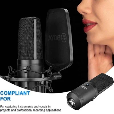 BOYA Large-Diaphragm Condenser Microphone - Black